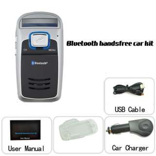 set Solar Powered Bluetooth Handsfree Car Kit FM+ Player  