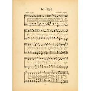  1894 Ben Bolt Folk Song Thomas Dunn English Sheet Music 
