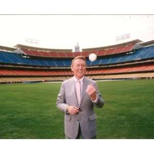 Vin Scully Dodger Stadium w/Baseball 16x20