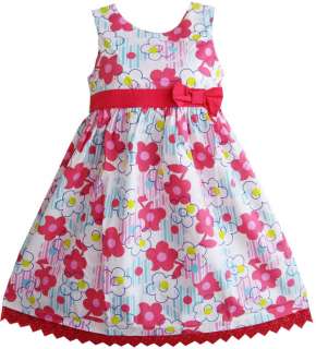 Pink Floral & Bow Tie Girls Dress Child Clothes 4 5 NWT  