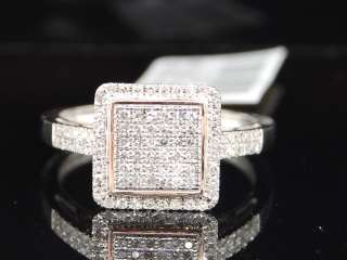 LADIES WHITE & ROSE GOLD DIAMOND PAVE ENGAGEMENT RING  