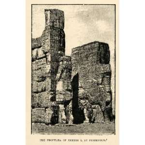 1903 Print Propylaea Xerxes I Persepolis Boudier Lamassu Iran 