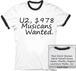 U2 T Shirts Mr edge Bono edge Larry Adam poptart  