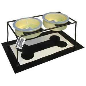  Double Straight Luxury Pet Food Bowl Stand  Size LARGE 15 