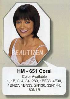 Motown Tress 100% Human Hair Mono Top Full Wig HM 651 CORAL  
