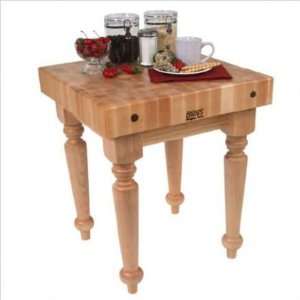   Butcher Block Table Size 30x24, Casters Included Furniture & Decor