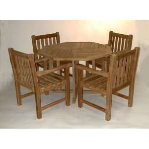   Table 48, 52Dia, 4 Block Island Chairs with arms. Furniture & Decor