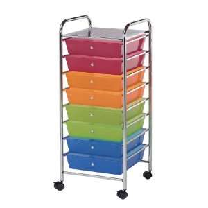  Eight Drawer Mobile Storage Cart Multi Color Drawers 