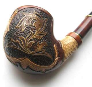 Unique HAND CARVED Tobacco Smoking Pipe/Pipes FIRE #2 Briar  
