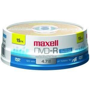  Maxell DVD R 4.7 GB 120 minutes 15 pack Electronics