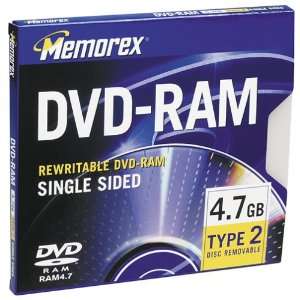 Memorex 4.7GB Type 2 DVD RAM Media Electronics