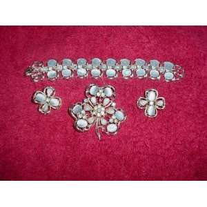  Coro Pin Earrings & Bracelet Set 
