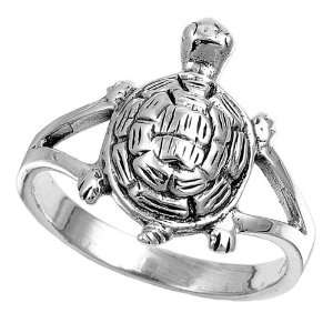  Sterling Silver Turtle Ring Size 8 Jewelry