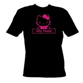 HELLO KITTY NEW KITTY PERSONALISED T SHIRT 8 COLOURS  