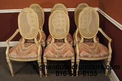 DREXEL HERITAGE French Louis XV Cane Back Dining Chairs  