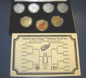 1998 NHL Ultimate 7 Silver Coin Set Red Wings Diamonds  
