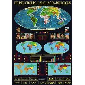 Ethnic Groups, Languages, Religions by unknown. Size 26.75 X 38.50 Art 