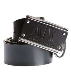 Armani Exchange Leather Inlay Logo Belt Clothing