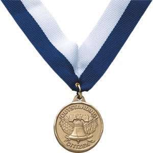  1 1/4 Inch Silver Outstanding Citizen Medal Sports 