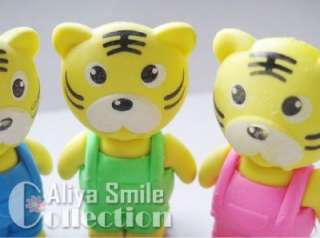 3PCS BrandNew Cute Tiger Erasers 3 color Kid Party Gift  