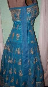 AWESOME Vintage Womens 2 Pc. Ballroom Formal Dress with Matching Gold 