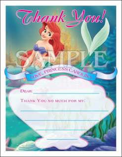 Set of 10 Little Mermaid Ariel Personalized Invitations  