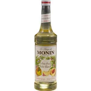Monin Flavored Syrup,White Peach, 33.8 Ounce Plastic Bottle (1 liter 