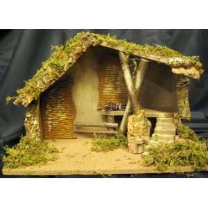  Christmas Moss Top Nativity Stable for 5 Inch Figures 