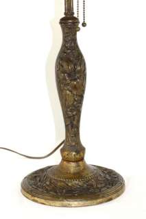   Panel Slag Glass Shade TABLE LAMP Miller Style Art Nouveau  