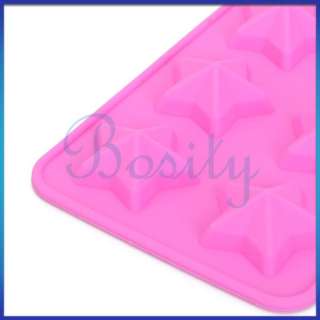 Silicone 12 Holes Star Cup Cake Jelly Chocolate Soap Mold Muffin 