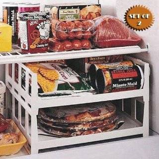 VERSATILE STACKABLE FREEZER AND FRIDGE SHELVES (SET OF 2)