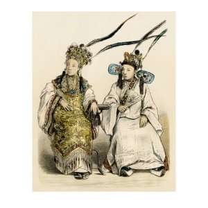  Chinese Upper Class Ladies in their Finery, 1800s Premium 