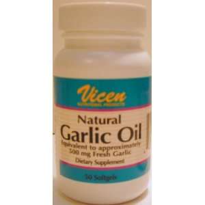  Vicen Garlic Oil 1000 MG 50 ct Bottle (Case of 6) Health 