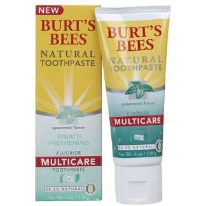 Burts Bees Gel Multicare Toothpaste Spearmint 4 oz (Quantity of 5)