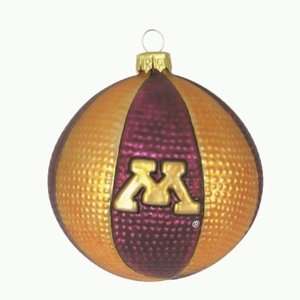   Golden Gophers 3.5 Glass Basketball Ornament