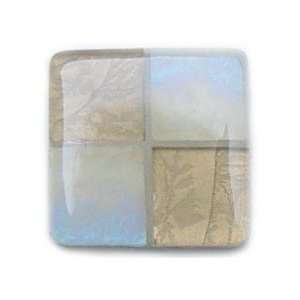   401PC1, Square 1 Length Glass Knob, 4 Tiles Design,