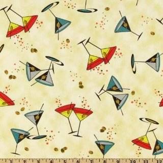  44 Wide Flirty Fifties Martini Glass Lime Fabric By The 