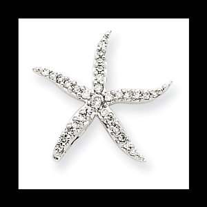  14k White Gold Diamond Star Fish Pendant Diamond quality 