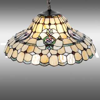 NEW Trillium Diamonds Tiffany Style Stained Glass Hanging Lamp
