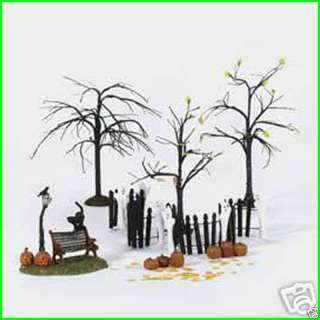 Dept 56 HALLOWEEN GHOSTLY LANDSCAPE SET OF 12 NEW FREE  