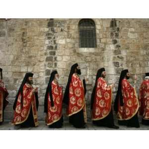  Greek Orthodox Bishops at Easter Mass, Jerusalem, Israel 