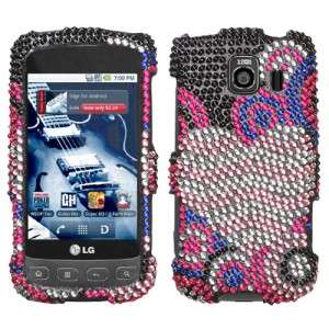 Bubble Hearts Crystal Bling Case Phone Cover for LG Optimus U