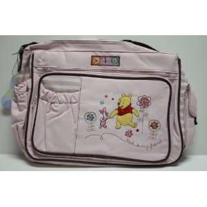  Disney Pooh Pooh is my friend Large Diaper Bag   Pink 