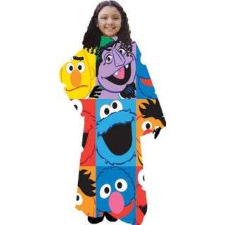 Sesame Street Cast Cartoon Snuggler Fleece Kids Throw Blanket With 