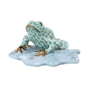  Herend Frog on Lily Pad Green Fishnet