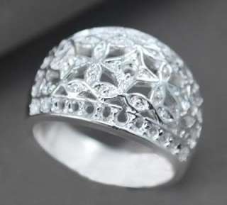 340 luxury Silver Plate Star Finger Ring Xmas SZ 7  
