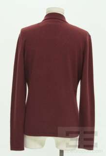  Burgundy Cashmere Long Sleeve Polo Sweater Size Medium 