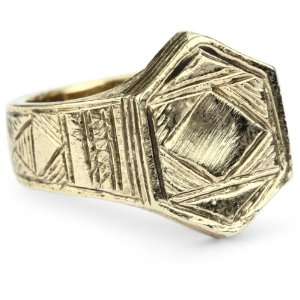  Low Luv by Erin Wasson Afghani Hexagon Stack Gold Ring 