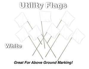 White Utility Marking Flags 100/Bundle 4x5 Flag  