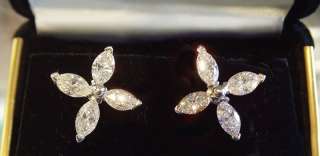   Platinum DIAMOND EARRINGS  8 Marquise Cut VS 1 Diamonds 2.20 carats TW